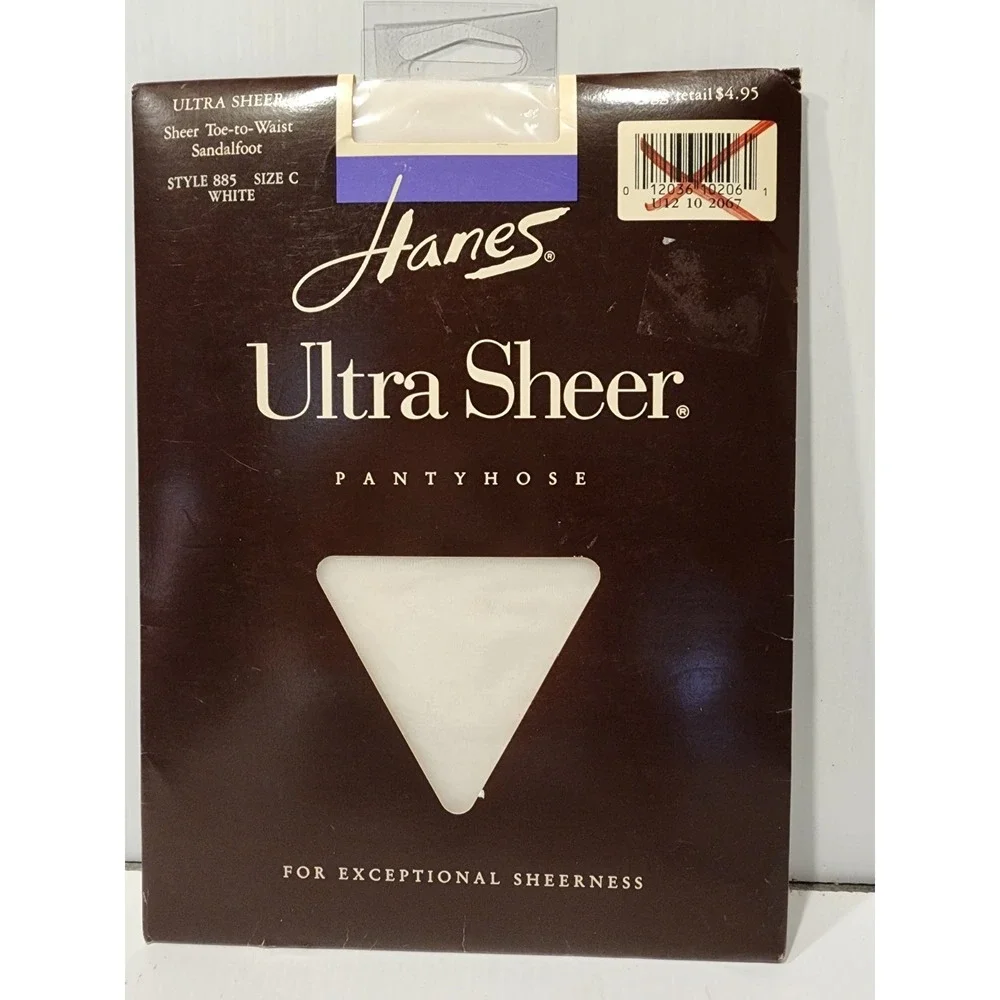 Hanes Ultra  Sheer Pantyhose  Style 885 White Size‎ C